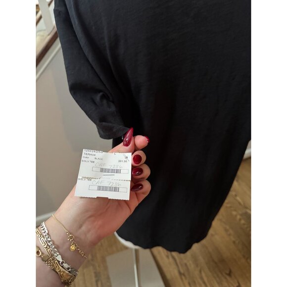 NWT Velvet by Graham & Spencer Short Sleeve Vintage Slub Tee Black Size Large - Picture 2 of 4